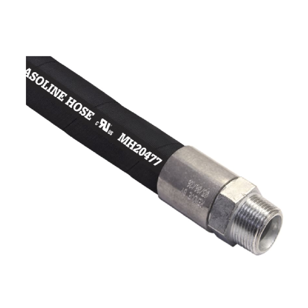 1” Wirebraid Hose with 1'' NPT M Aluminum FerruleZinc Stem Permanent Couplings