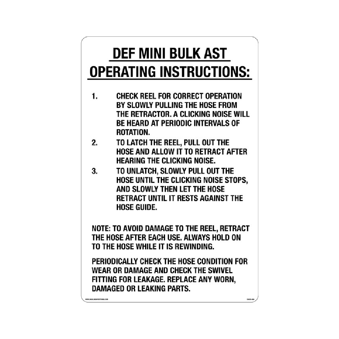 CAS20-066 - 12 X 18 DEF MINI BULK... ALUMINUM SIGN