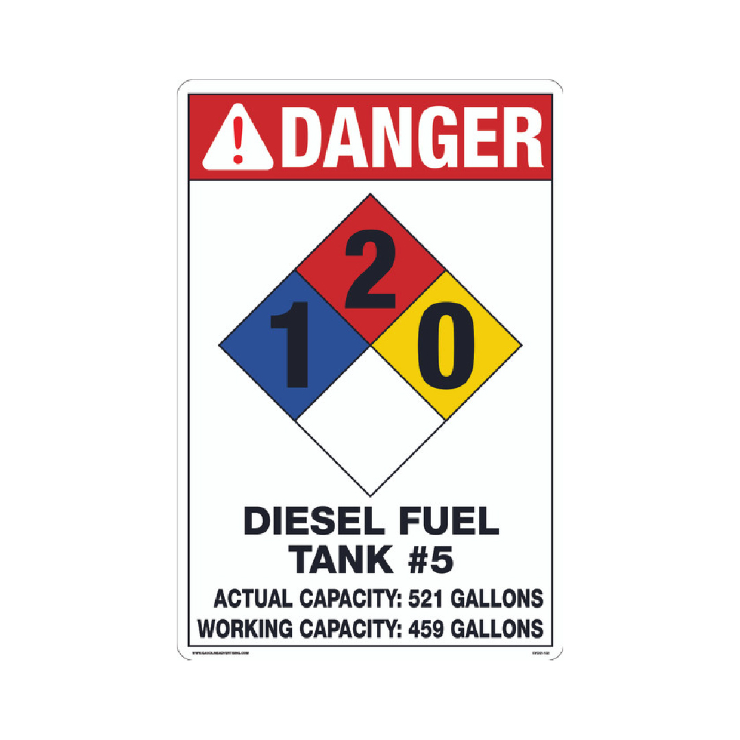 CVD21-132 DIESEL FUEL TANK #5 DECAL