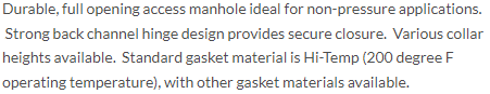 1607 Asphalter Manhole with 6″ Collar