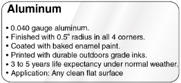 CAS20-088 - 5W X 1.5H DIESEL EXHAUST FLUID ALUMINUM SIGN1