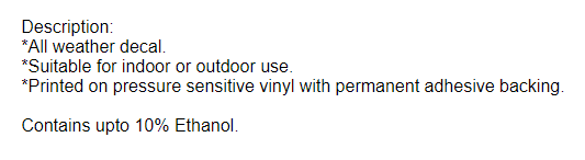 10% ETHANOL DECAL