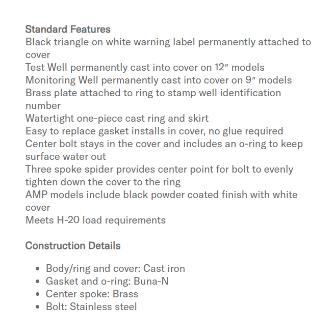 Watertight Monitor Well Manhole