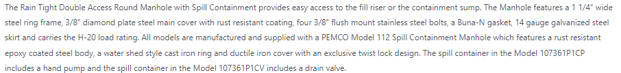Rain Tight Double Access Round Manhole with Spill