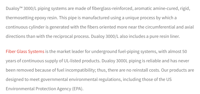 Dualoy 3000-L Fiberglass Pipe