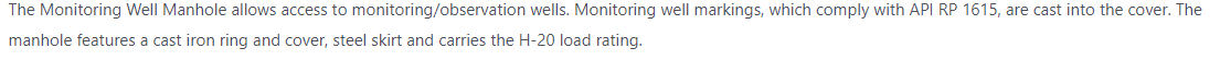 Monitoring Well Manhole