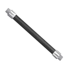 ¾ Softwall Whip Hose with NPT M Black Glass Filled Polypropylene Fixed Couplings