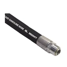 1” Hardwall Black Hose with 1'' NPT permanent external crimp zinc plated steel coupling