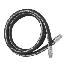 3' Low Perm Hardwall Black Hose w ¾” NPT M Permanent External Crimp Zinc Couplings
