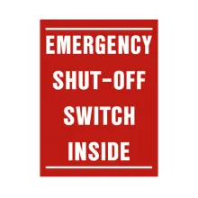 EMERGENCY SHUT OFF SIGN