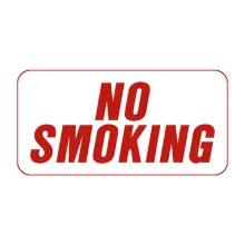 NO SMOKING SIGN RED ON BLACK